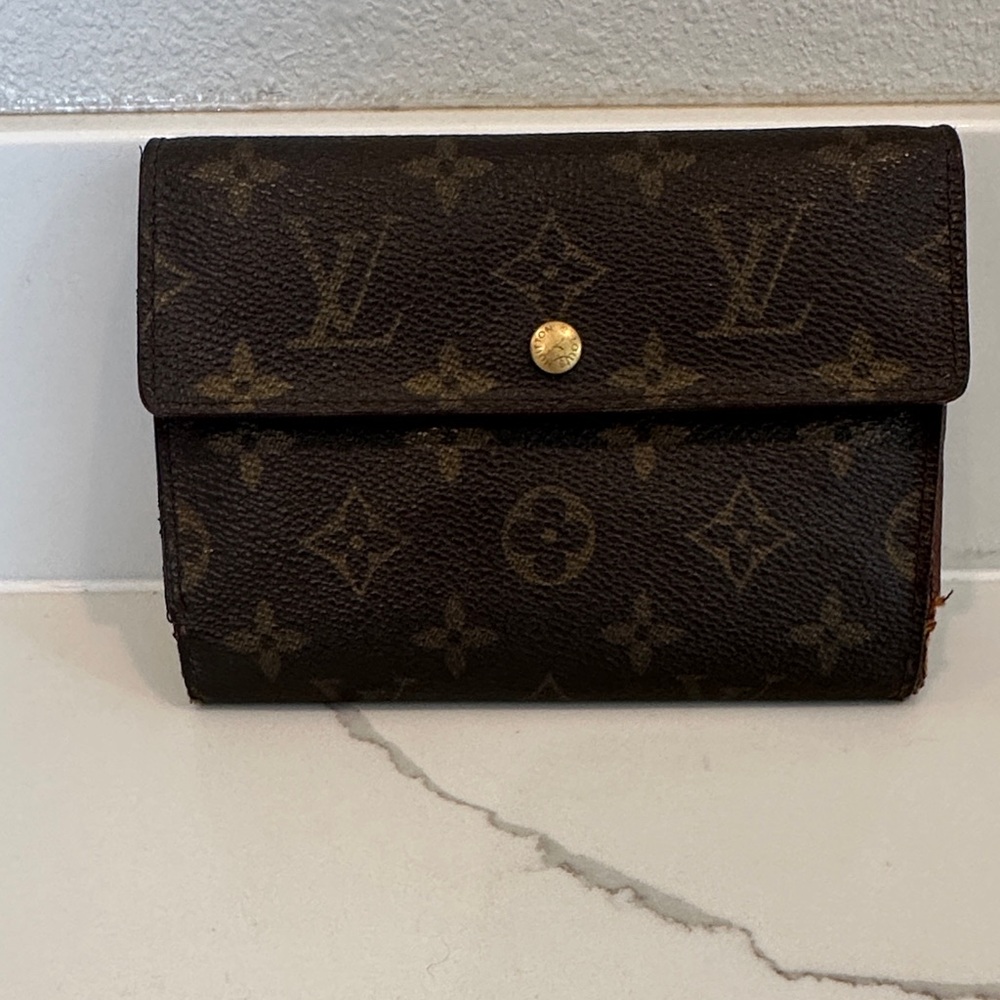Louis Vuitton Brown Three Fold Monogram Wallet
